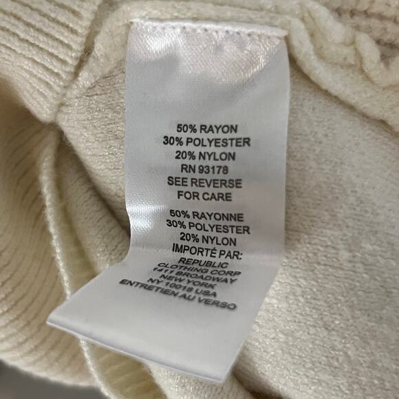 NWT Tahari Woman’s 1X Large Ivory Ribbed Half Zip Collared Sweater Pullover Top - Picture 4 of 4